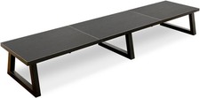 Black 42inch Dual Monitor Riser Wood and Steel Long Monitor Stand for 2 Monitors picture