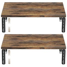 Elegant Brown Wood Monitor Riser – 4 Adjustable Heights for Desk Organization picture