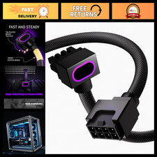 8PIN CPU Extension Cable, ARGB 5V 3Pin, 18AWG Right-Angle Design, 30CM Black PC picture