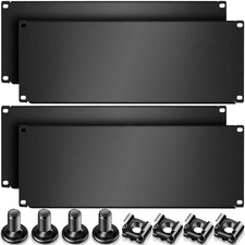 4 Pcs 4U Blank Rack Mount Panel Spacer Metal Blank Panel Black Server picture