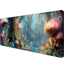 Fairytale Forest Gaming Pad Wonderland Enchanted Mushrooms XL Pad Large Mouse... picture
