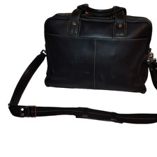 Vintage Coach Transatlantic Messenger Briefcase Bag – Black Full-Grain Cowhide picture