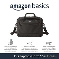 BLACK - AMAZON BASICS LAPTOP CARRYING CASE WITH SHOULDER STRAP, 15.6-INCH, picture