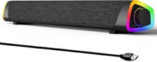 R30 Plus Bluetooth Computer Speakers USB Powered LED Light Slanted Design Gray picture