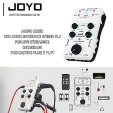 JOYO Audio Mixer USB Audio Interface Stereo XLR+48V Phantom Power Mixer for Live picture