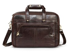 Genuine Leather Office Bag for Men Stylish Executive Crocodile print laptop bag picture