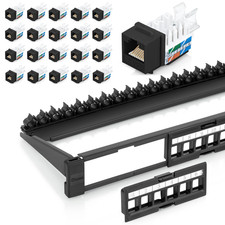 Bundle – 2 Items: 24-Port Keystone Patch Panel + 50 Pack of RJ45 Cat6 Keystone J picture