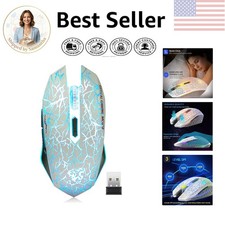 C10 Wireless Gaming Mouse: Rechargeable, Silent, 7 LED Colors - Modern White picture