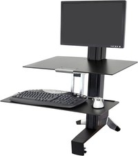 Ergotron WorkFit-S Single LD Sit-Stand Workstation w/ Worksurface 33-350-200,New picture