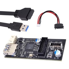 Single 19/20Pin Header To USB 3.0 20Pin & TypeE Dual Ports Adapter PCBA picture