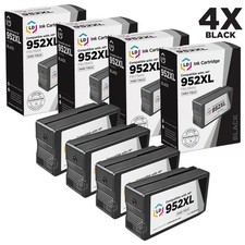 LD Compatible Replacement for HP 952 / 952XL / F6U19AN Black Ink Cartridges 4PK picture