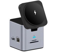 USB Type-C Docking Station - Wireless & Wired Charging- RJ45- Data Cards -9 in 1 picture