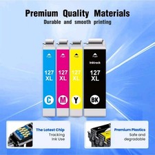 4PK T127 127XL Replacement Ink Cartridge for Epson 127 WF-3520 WF-3530 WF-3540 picture