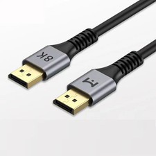MVTV 1.5M DISPLAYPORT TO DISPLAYPORT CABLE HDR DP 1.4 MALE TO MALE -  BLACK/GRAY picture
