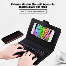 Portable Bluetooth Keyboard Phone Case Flip Stand Cover for 4.5-6.8