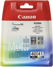 Genuine Canon PIXMA PG-40 Black & CL-41 Color Ink Cartridge Set (40 41) picture