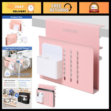 Clamp-On Laptop Holder & Desk Organizer - Steel Side Storage with Pen Holder, Fi picture