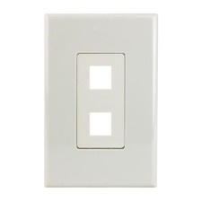 Construct Pro 2-Port Keystone Wall Plate with Screwless Face (Light Almond) picture