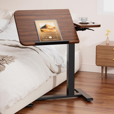 Tiltable Mobile Small Standing Desk Pneumatic Adjustable Height Overbed Bedside picture