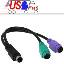 Notebook/Laptop PS2 Y/Splitter Mouse&Keyboard Cable/Cord/Wire Adapter {BLACK picture