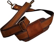 Leather Adjustable Padded Replacement Shoulder Strap with Metal Swivel Hooks...  picture