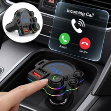 2USB Bluetooth 5.3 Car Wireless FM Transmitter Adapter QC3.0 + PD20W Fast Charge picture