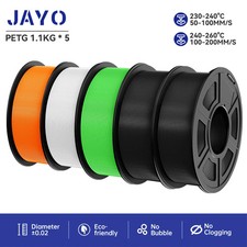 JAYO PETG 3D Printer Filament 1.75mm 5 Rolls Mixed Color 1.1kg Bubble Free picture