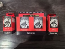 Lexmark 50 Black Ink Cartridges 17G0050  4-Pack Genuine New Sealed In Box picture