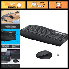 Wireless Keyboard and Mouse Combo - Ergonomic, Multi-Device, Graphite Finish picture