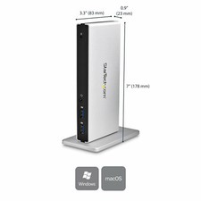 StarTech Dual-Monitor USB 3.0 Docking Station DVI USB LAN Vertical Stand Windows picture