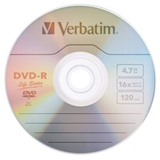 25 VERBATIM Blank DVD-R DVDR 16X Life Series 4.7GB Logo Disc in Paper Sleeves picture