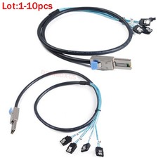 External Mini SAS 26Pin SFF-8088 Male to 4 SATA 7Pin Female HDD SAS Cable 1m Lot picture