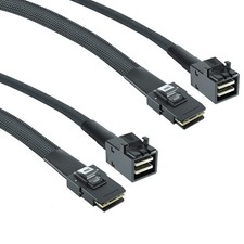 HFiber.com 2 Pack 12G Internal Mini SAS HD SFF-8643 to Straight, 0.5m  picture