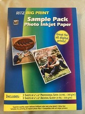 Ritz Big Print Sample Pack Photo Inkjet Paper - 6 Sheets in Total Glossy & Satin picture