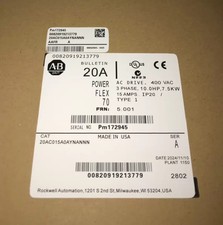 New Allen‑Bradley 20AC015A0AYNANNN PowerFlex70 VFD 7.5kW 15.4A 400V 3‑Phase IP20 picture