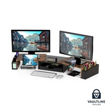 Desk Monitor Riser with Drawer and Phone Holder, Rustic Brown picture