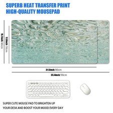 1pc XXL Plus Size Ripple Transparent Mint Green Mouse Pad, Healing Aesthetic I picture