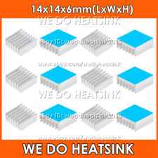 14x14x6mm Silver / Black Aluminum Heat Sink Radiator Cooler With Adhesive Tape picture