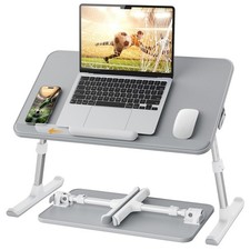 SAIJI Non-Slip Leather Lap Desk Laptop Bed Tray Table, Laptop Stand for Bed picture