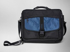 Targus Laptop Briefcase Messenger Bag Black Blue Padded Shoulder Case 16x12 picture
