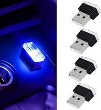4 PCS USB LED Car Interior Atmosphere Lamp, Portable Mini Auto LED Decor Night L picture