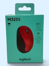 New Logitech M325S Wireless Mouse Red Black Compact USB-A 18-Month Battery picture