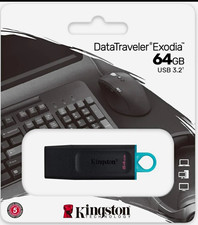 Kingston DataTraveler Exodia 64GB USB 3.2 USB-A Flash Drive Black/Blue picture