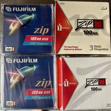 FUJIFILM ZIP 100MB DISK IBM FORMATTED 4 & IOMEGA 100mb zip 6 Sealed MAC Format picture