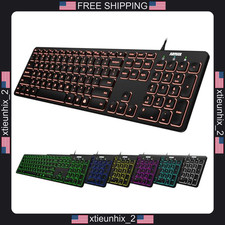Wired Full Size Keyboard with Backlit LED Colors for PC and Laptop picture
