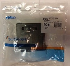 New Tyco Electronics TWO PORT OFFICE BOX Black MULTIMEDIA SURFACE OUTLET picture