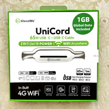GlocalMe UniCord 65W USB-C to USB-C Cable with Built-In 4G Wi-Fi - 1GB Free  picture