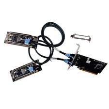 External SFF-8654 SlimSAS To 4Port PCIe X16 X4X4 2*PCIe 4.0 Adapter + 2*Cable picture