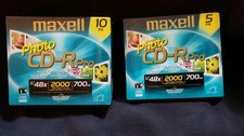 2 Maxell Photo CD-R Pro 700mb Professional Quality  Japan 5 Pk & 10 - NEW SEALED picture