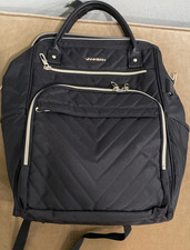 VANKEAN Quilted Black Nylon Laptop Backpack with Built-In USB Port picture